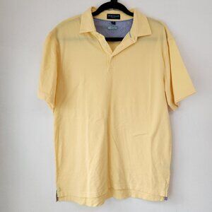 Peter Millar Collection Yellow Short Sleeve Polo Shirt Golfing Perfect Pique Men